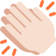 clapping hands: light skin tone